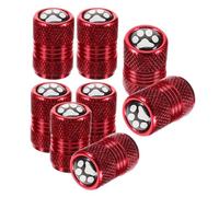 TOGEVAL Bouchons de Valve de Pneu à Motif de Patte, Lot de 8 en Métal Inoxydable, pour Voitures, Vélos, Cyclomoteurs, Adaptateur de Tige de Valve Inclus
