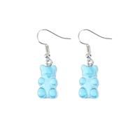 TOGEVAL Boucles D'oreilles Pendantes en Résine D'ourson Rétro, Couleur Bleue, Légères et Hypoallergéniques, Paire Unique pour Femme, Bijoux et Polyvalents pour Présent ou Usage Quotidien