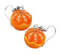 TOGEVAL Boucles Oreilles Imitation Clémentine Orange Pendantes Légères Bijoux Fantaisie Femme Décoratifs Résine Résistante Accessoire Mode