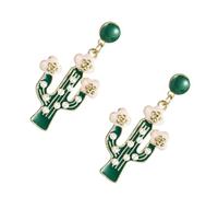 TOGEVAL Boucles Oreilles Pendantes Cactus Hawaïennes Alliage Avec Goutte D'huile Élégantes Clous Oreille Pour Femmes Bijoux Mignons Pour Mariage Et Fêtes