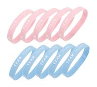 TOGEVAL Bracelets en Silicone Gender Reveal pour Fête, Lot de 10 Pièces, Taille Unique, Matériaux Solide, Couleurs Bleu et Rose, Accessoires Légers pour Baby Shower et Événements Extérieurs