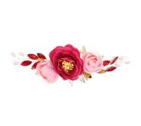 TOGEVAL Bridal Headband With Simulated Peony Flowers Lightweight Wedding Hairband For Bride Elegant Chinese Style Floral Headpiece For Wedding Proms And Parties