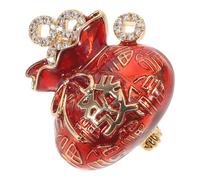 TOGEVAL Broche Amulette Rouge Éclatant de Paquet Bijou Broche Décorative 3D pour Femme Épingle pour Vêtement Chapeau et Veste Accessoire Festif du Nouvel An Chinois