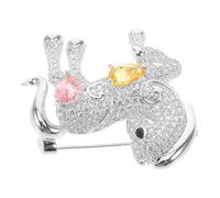 TOGEVAL Broche Cheval en Métal Argenté Tête Torsadée Broche en Cristaux Scintillants Accessoire Multifonction pour Paquet Châle ou Manteau Bijou Nouvel An Lunaire 2026 Présent