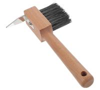 TOGEVAL Brosse à Sabots Chevaux Manche Bois Outil de Toilettage Équin Pratique pour Entretien Sabots Bovins Ovins