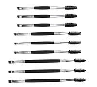 TOGEVAL Brosse à Sourcils Double Embout 9 Pièces en Bois - Kit de Brosses pour Maquillage des Sourcils Goupillon et Pinceau Biseauté - Poils Doux pour Modeler Discipliner et Dessiner -