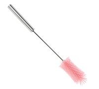 TOGEVAL Brosse De Nettoyage En Silicone Multifonction Pour Biberons Et Bouteilles D'eau, Outil Rotatif Semi-automatique Rose, Manche Long, Goupillon Bébé, Accessoire Ménage