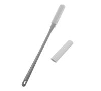 TOGEVAL Brosse Exfoliante Pieds en Caoutchouc Gris avec Manche Long - Nettoyant Doux Espaces Entre les Orteils - Brosse de Bain pour Éliminer Peaux Mortes et Démangeaisons