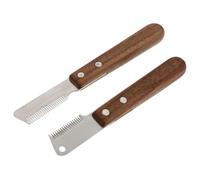 TOGEVAL Brosse pour Animaux 2pcs en Acier Inoxydable pour Chien, Outil de Toilettage Professionnel, Démêlage et Prévention Fatigue des Mains