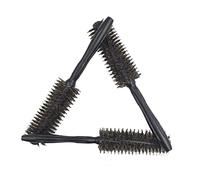 TOGEVAL Brosse Ronde à Poils de Sanglier Noire Peigne Démêlant Ergonomique Bois pour Coiffure Outil Multifonctionnel Professionnel pour Salon et Usage Familial