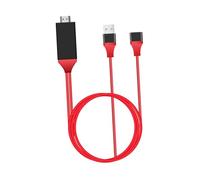 TOGEVAL Câble Adaptateur Micro USB vers Interface Vidéo Rouge Compatible Système Mobile Prise Charge Charge Simultanée Transmission Vidéo sans Délai