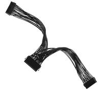 TOGEVAL Câble D'extension Double Alimentation ATX 24 Broches Noir, Adaptateur Synchrone pour Carte Mère, Compatible Tension 3,3v-12v, Répartiteur Électrique pour Composants Haute