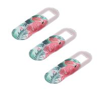 TOGEVAL Cache de Confidentialité Webcam, Lot de 3, ABS Rose, Motif Flamant | Tablette et Caméra Avant, Usage Bureau ou École, Compatible Laptop et Mobile, Protège la Vie Privée