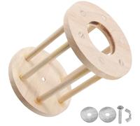 TOGEVAL Cadre d'herbe étagère Filet de Corde Tapis de Refroidissement foins coopérative conteneur pour Hamsters Titulaire de Lapin Support de Cage Support de Lapin mangeoire Bois Khaki