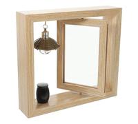 TOGEVAL Cadre Photo de Bureau Rotatif 6 Pouces avec Petite Urne Funéraire Noire 4X3 CM pour Cendres D’Animaux Porte-Photos Commémoratif 21X23 CM Souvenir pour Chiens Disparu