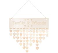 TOGEVAL Calendrier D’Anniversaires Mural en Bois Étiquettes Personnalisables 1 Ensemble Pendentif Cœur Tableau Familial pour Rappel des Dates Importantes Décoration Maison Pratique et