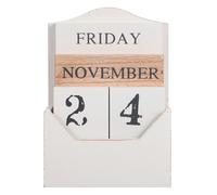 TOGEVAL Calendrier Perpétuel Blocs de Bois Vintage Affichage Date Mois Décoration Bureau Compacte et Portable pour Étudiants Enseignants Calendrier Rétro pour Bureau Maison et Salle de