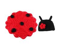 TOGEVAL Cape Bébé Coccinelle 7 Points Tricotée Légère et Solide Couleur Vive pour Photographe -Né et Présent Naissance