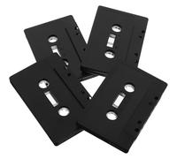 TOGEVAL Cassettes Audio Vierges Noires 4 Pièces Décoration Murale Vintage pour DIY Accessoire Artisanal Cassette Audio Vide Ornement pour Maison et Bureau