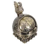 TOGEVAL Cendrier Coupe-Vent en Alliage de Zinc avec Couvercle Design Relief 3D Sphérique Motif Coq Cendrier Lourd pour Fumeurs Intérieur et Terrasse Présent Original pour Homme
