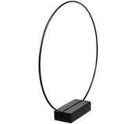 TOGEVAL Cerceaux Floraux Métalliques Noirs 20 CM X 3 MM avec Base en Bois pour Centres de Table Mariage Décoration DIY Anneaux Attrape-Rêves et Cadres Décoratifs pour Bureau et Fête