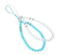 TOGEVAL Chaîne Téléphonique Dragonne Femme 2 Pièces Anti-perte En Perles Cristal Bleu Et Blanc Corde Suspendre Pour Portable Petit Format Accessoire Mode