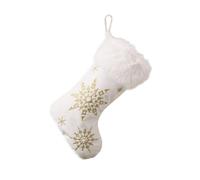 TOGEVAL Chaussette de Noël Doux Or avec Perles et Pochette Cadeau Suspendue pour Bonbons et Décorations Festives Rangement Surprise pour Garçon Fille et Maison