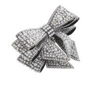 TOGEVAL Clips Décoratifs pour Chaussures Nœud Perlé en Cristaux, Accessoires Élégants Noirs pour Talons Hauts Mariages et Soirées, Breloques Interchangeables Raffinées, Lot de 2 Pièces