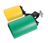 TOGEVAL Cloche Double Ton Compacte et Portable en Métal et Plastique pour Batterie Structure Fixée Double, pour Festivals Musicaux en Plein Air et Répétitions de Groupe