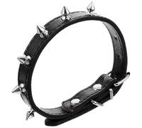 TOGEVAL Collier à Rivets en Cuir Noir pour Petits Chiens et Chats, Réglable et Résistant à l'usure, Promenades Quotidiennes