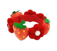 TOGEVAL Collier Ajustable pour Chien avec Fleur De Fraise Accessoire Décoratif pour Chiens Et Chats pour Fêtes Quotidien