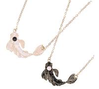 TOGEVAL Collier Assorti pour Couple Design Créatif et Élégant en Alliage Résistant à Décoloration Pendentif Carpe Idée Présent pour Amitié et Amour