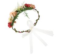 TOGEVAL Collier de Fleurs Artificielles pour Chien et Chat Couronne Décorative Ajustable Accessoire Fleuri pour Mariage Séance Photo et Fête Collier Léger et Confortable