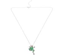 TOGEVAL Collier Pendentif Grenouille pour Femme en Métal Vert, Chaîne de Cou Délicate, Bijou Fantaisie Original, Accessoire Mode pour Usage Quotidien et Occasions Spéciales