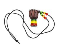 TOGEVAL Collier Pendentif Mini Djembé Bois et Peau de Chèvre Bijou Musicien Fait Main Accessoire Africain Unisexe pour Garçons et Filles Décoration Polyvalente