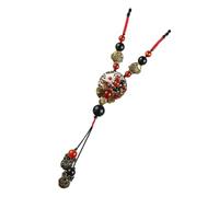 TOGEVAL Collier Ras du Cou Long Ethnique en Alliage Orné de Verre et Coquillages Chaîne de Pull pour Collocation Habillée Pendentif Vintage Style Bohème Accessoire Mode Femme
