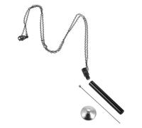 TOGEVAL Collier Urne Cylindrique en Acier Inoxydable Noir Étanche Petit Entonnoir et Aiguille, Bijou Funéraire Unisexe pour Cendres D’animaux de Compagnie et Proches, Pendentif