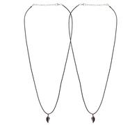 TOGEVAL Colliers pour Couples Magnétiques de Cœur 2 Pièces Noir Cordons Pendentifs Assortis d'Amour Boîte en Velours Grise Présent Saint-Valentin pour Couples Amoureux