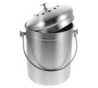 TOGEVAL Compost Bin Poubelle Seau à Compost de Cuisine Silver