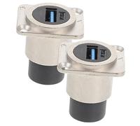 TOGEVAL Connecteur USB De Cloison Femelle Monté sur Panneau Adaptateur USB 3.0 D-Type pour Bureau Et Maison Installation Pratique Couleur Métallique