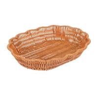 TOGEVAL Corbeille Fruit Tissée Imitation Rotin Capacité Importante Plateau Ovale Décoratif pour Cuisine Salon Rangement Snacks et Fruits Léger Robuste Réutilisable