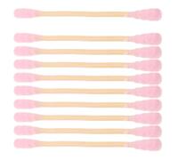 TOGEVAL Cotons-Tiges Démaquillants Double Embout Spirale Bâtonnets Applicateurs Maquillage à Long Manche en Bois 1000 Pièces Couleur Rose pour Nettoyage Visage Soin Oreilles et