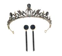 TOGEVAL Couronne de Mariage Assortie Bandeau avec Strass pour Mariée Future Femme Bijoux Vintage Serre-tête