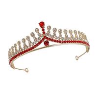 TOGEVAL Couronne de Mariée Rhinestones Accessoire de Cheveux Éblouissant et Filles Tiare pour Mariage Anniversaire et Fête