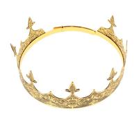 TOGEVAL Couronne de Roi Vintage pour Hommes Accessoire Royal Élégant et Décoratif Prop Cosplay pour Mariage et Anniversaire Couronne Ajustable avec Détails Artistiques
