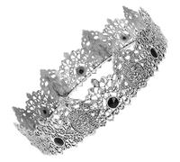 TOGEVAL Couronne Royale Médiévale en Pierre Vintage pour Homme, Tiare de Mariage en Cristal, Couronne de Bal Fin D'année, Accessoire Coiffure Noble pour Fêtes, Anniversaires et Costumes,