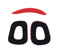 TOGEVAL Coussinets Oreille Remplacement Mousse Respirante et Coussin Bandeau pour Casque Confort Amélioré et Performance Basse Oreillettes Rouge et Noir