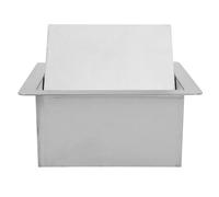 TOGEVAL Couvercle de Poubelle Encastré en Acier Inoxydable Charnière Pivotante Format Carré Cuisine et Salle de Bain Ouverture Main Anti-Odeur Installation Comptoir Compacte