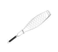 TOGEVAL Cuisson Acier Inoxydable pour Barbecue Filet Antiadhésif avec Poignée Confortable pour Poissons et Grillades Extérieur