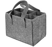 TOGEVAL de Transport pour Bouteilles de Vin Feutre Portable avec Séparateurs de Rangement Robuste pour et Vin pour et Usage Domestique Bordure Grise